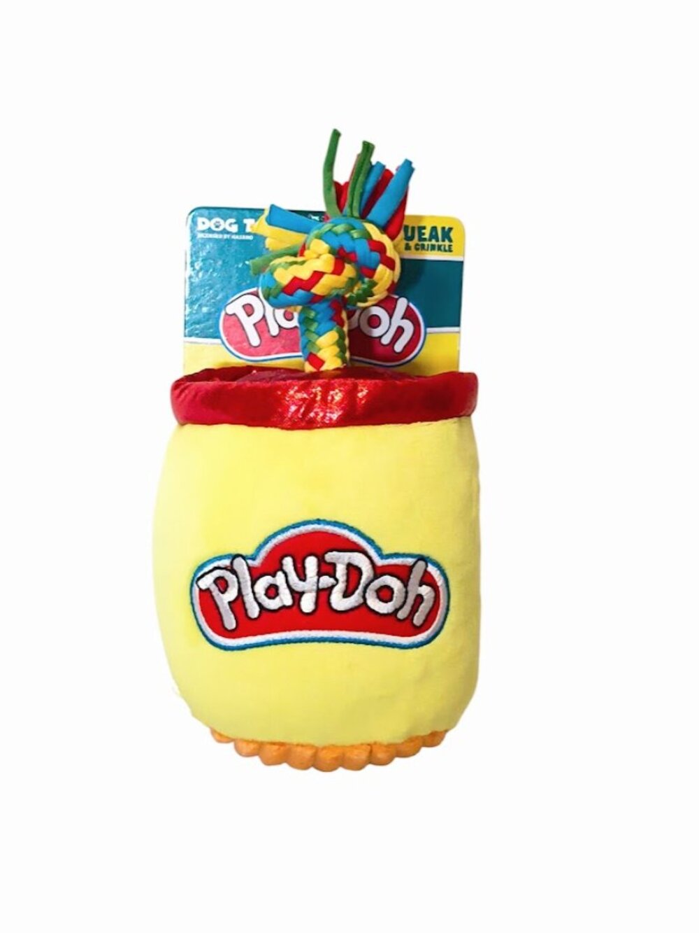 Hasbro Play-Doh Squeaker Crinkle Rope Dog Pet Plush Toy 8" NEW